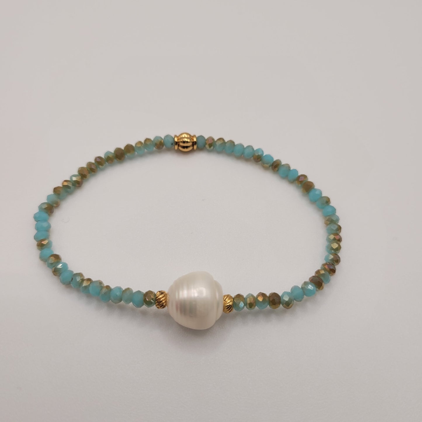 Elsa, Bracelet en perles en verre et perle de culture