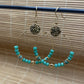 Hélène, Boucles d'oreilles créoles dorées à l'or fin, turquoise